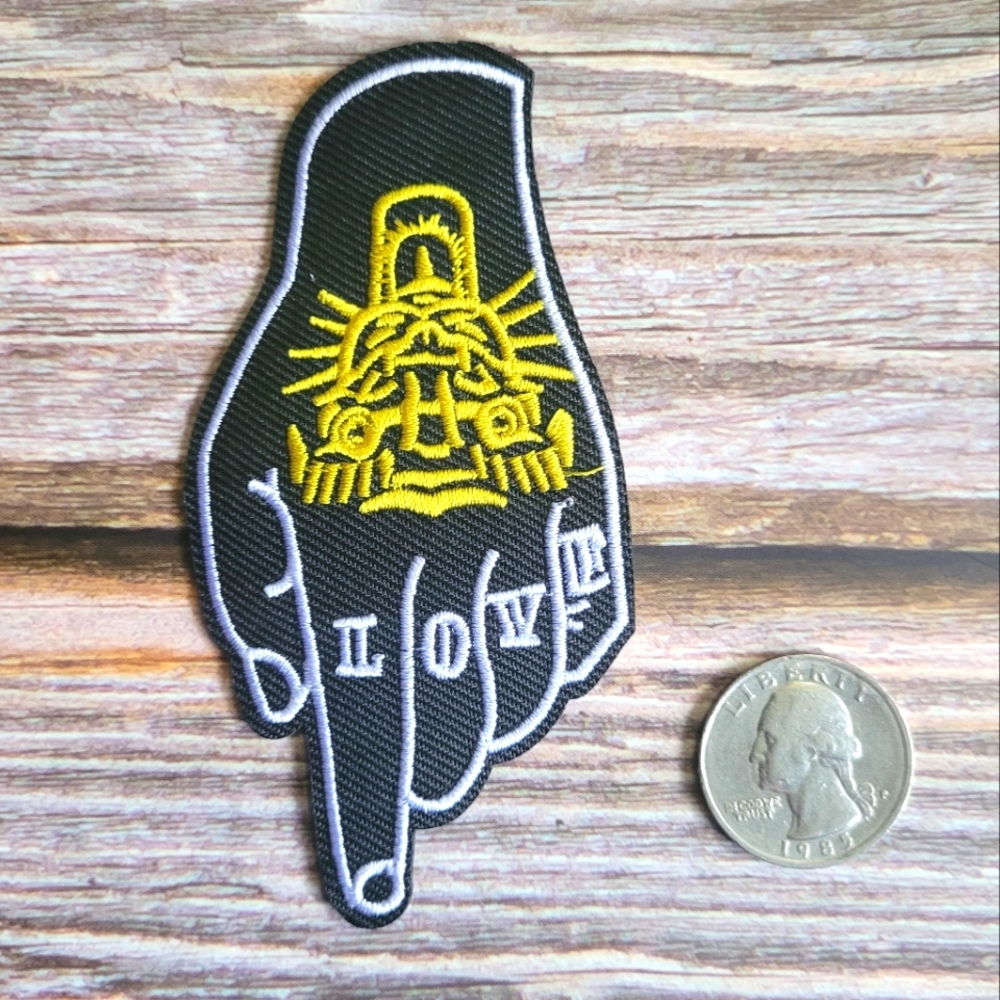 Love Tiger Tattoo Hand Old School Embroidered Iron on Patch
